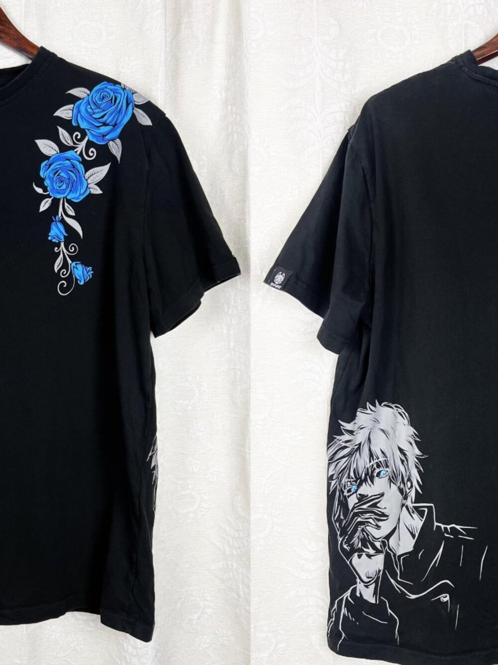 Shihiko JJK Satoru Gojo blue rose t-shirt Jujutsu Kaisen manga anime unisex 3XL